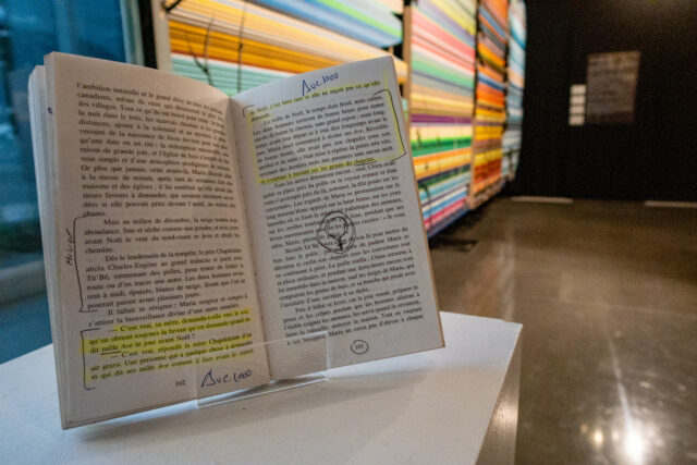 Roman de Maria Chapdelaine annoté par l'artiste Mathieu Rousseau